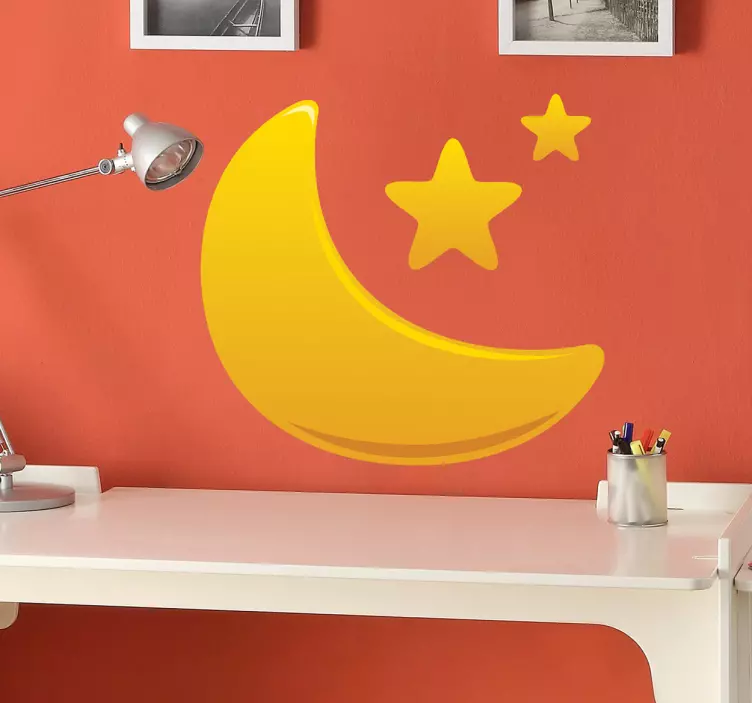 Sticker enfant demi lune et étoiles - TenStickers