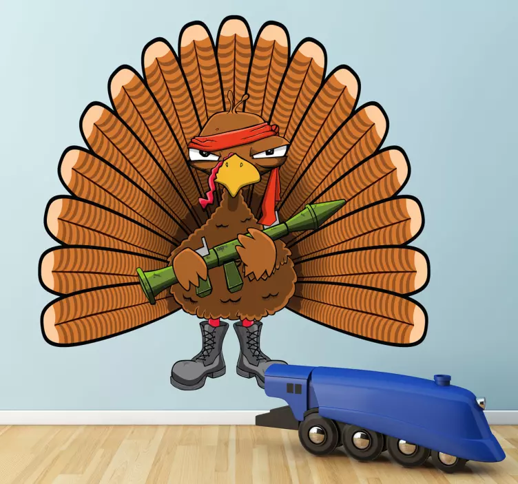 Sticker enfant dinde armée - TenStickers