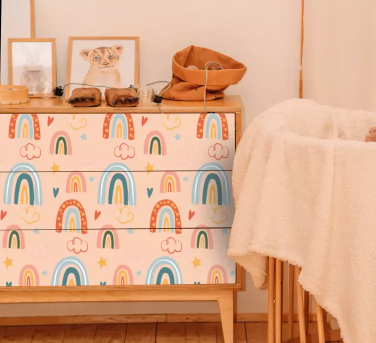 Sticker enfant Éléments arc-en-ciel dynamiques - TenStickers