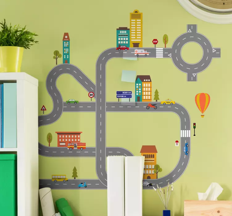 Sticker enfant éléments de la route - TenStickers