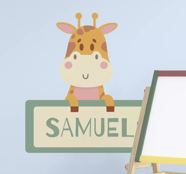 Sticker enfant figurine de girafe adorable - TenStickers