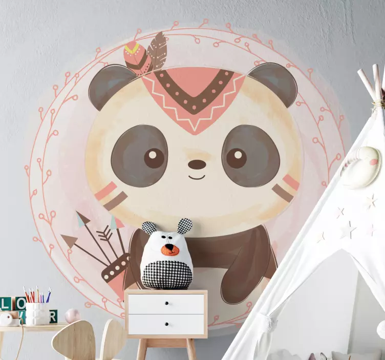 Sticker enfant figurine panda charmant - TenStickers