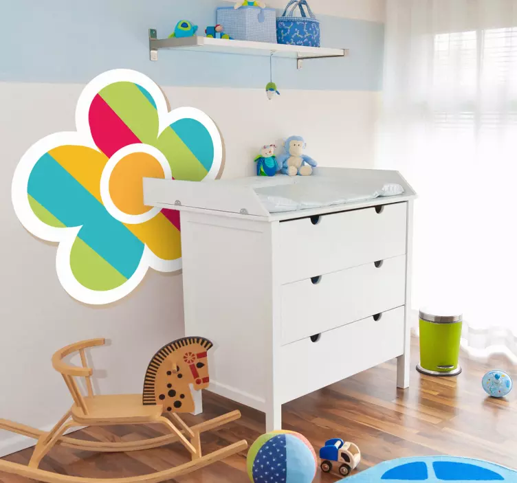 Sticker enfant fleur multicolore - TenStickers