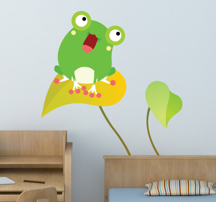 Sticker enfant grenouille chanteuse - TenStickers