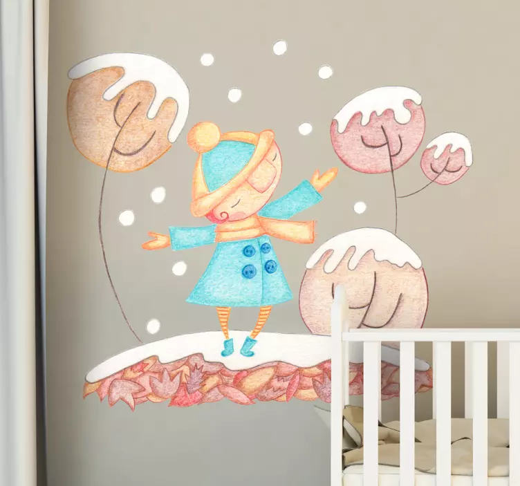 Sticker enfant jeux d'hiver - TenStickers