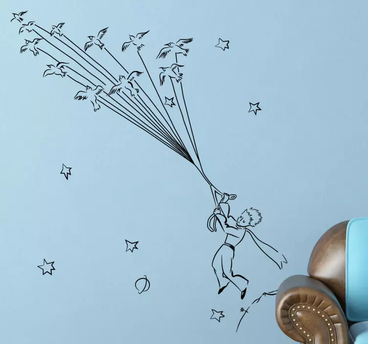 Sticker chambre bébé envol petit prince - TenStickers