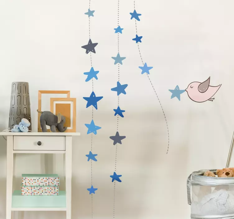 Sticker enfant oiseau etoiles - TenStickers