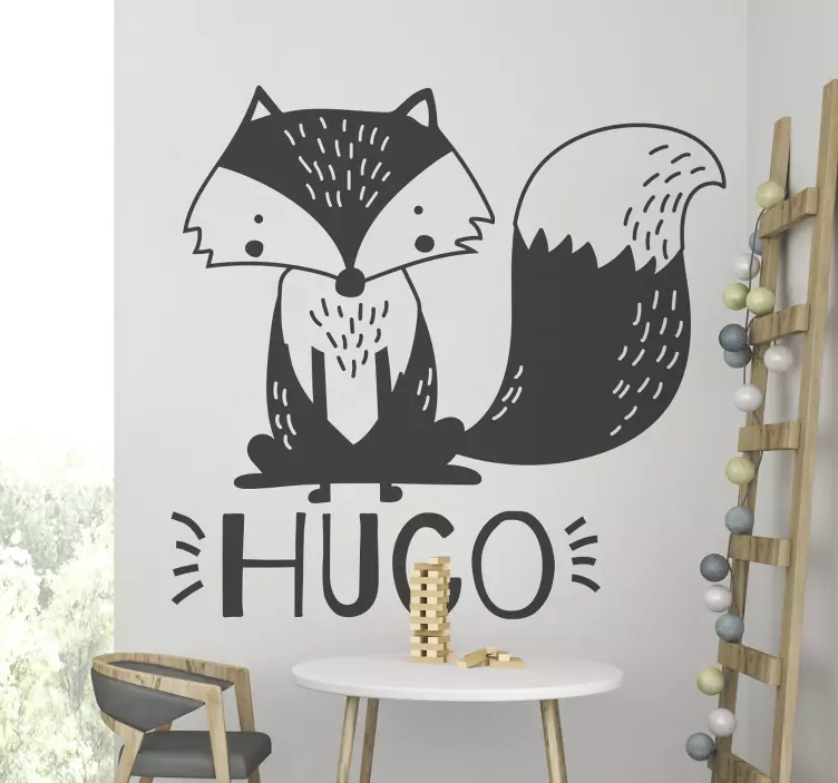 Sticker enfant personnalisable renard - TenStickers