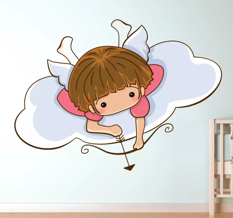 Sticker enfant petit ange flèche à l'arc - TenStickers