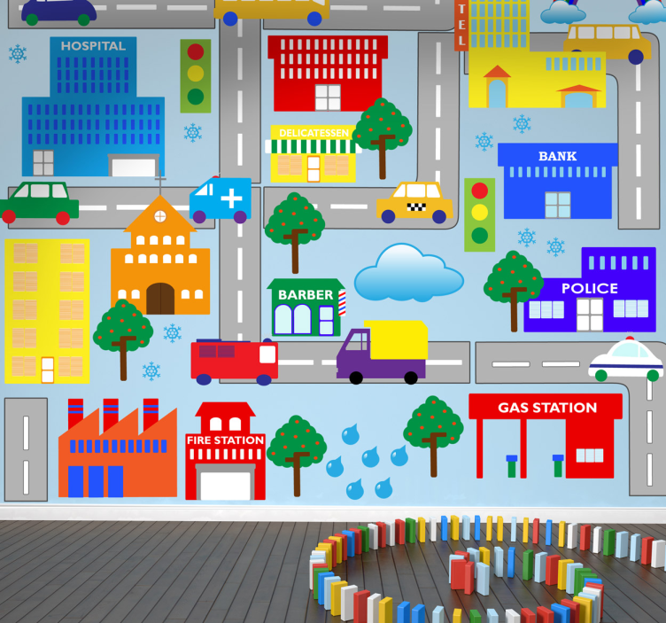 Sticker enfant rues ville - TenStickers