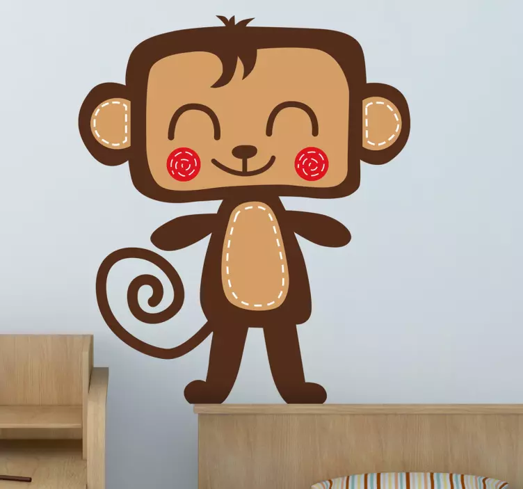 Sticker enfant singe souriant - TenStickers
