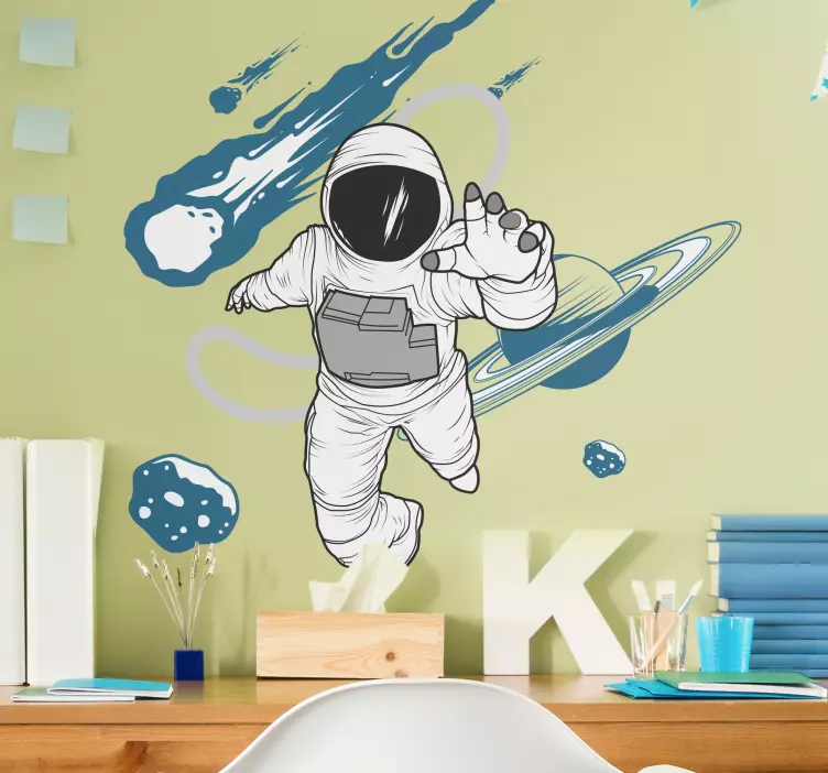 Sticker espace astronaute dérivant dans l'univers - TenStickers