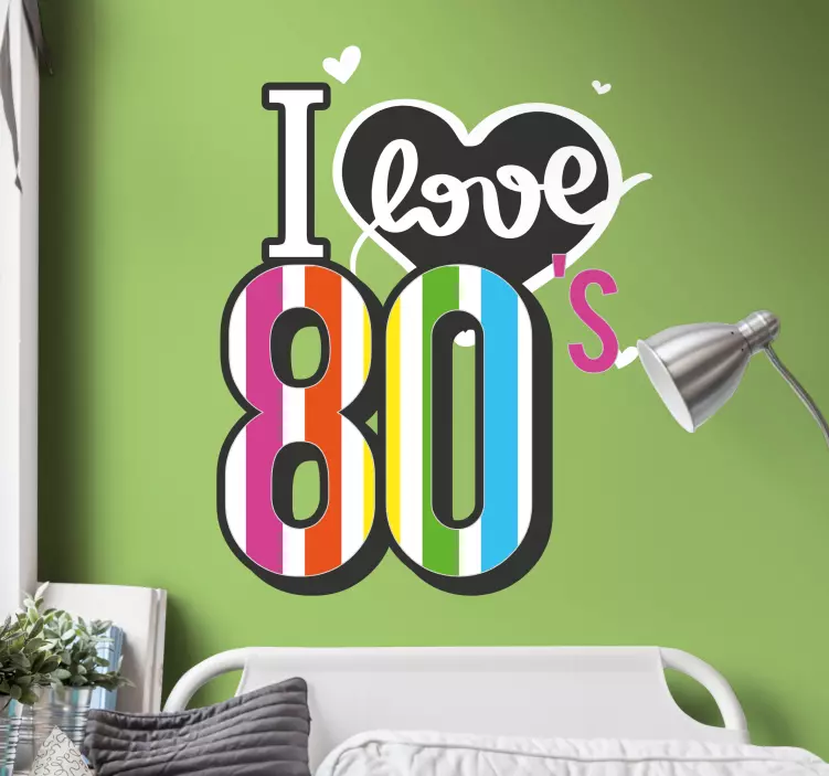 Sticker événement amour coloré des années 80 - TenStickers