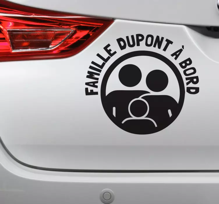 Sticker voiture famille à bord - TenStickers