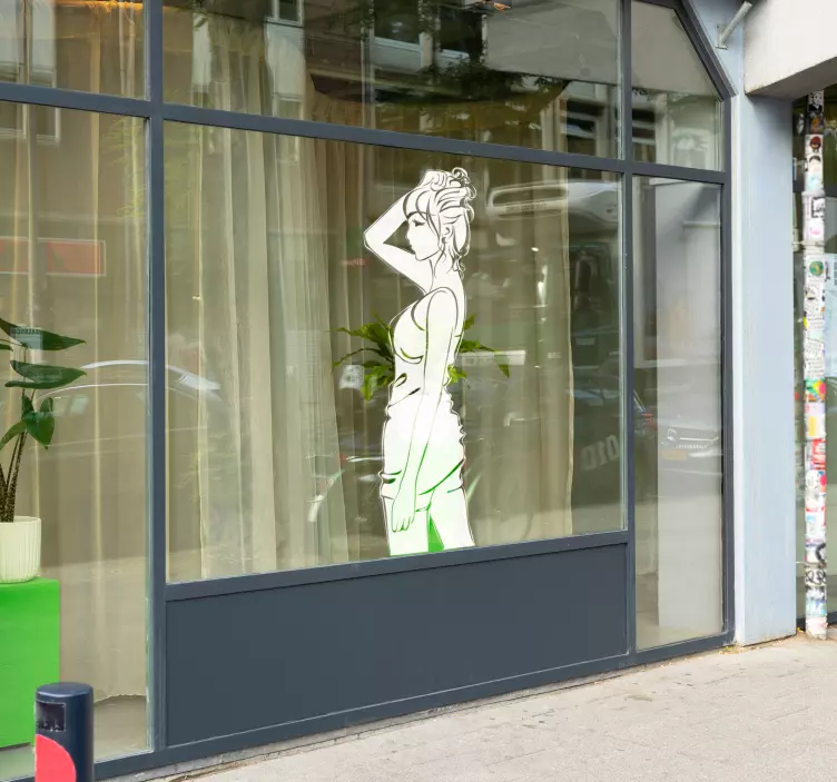 Sticker femme cheveux attachés - TenStickers