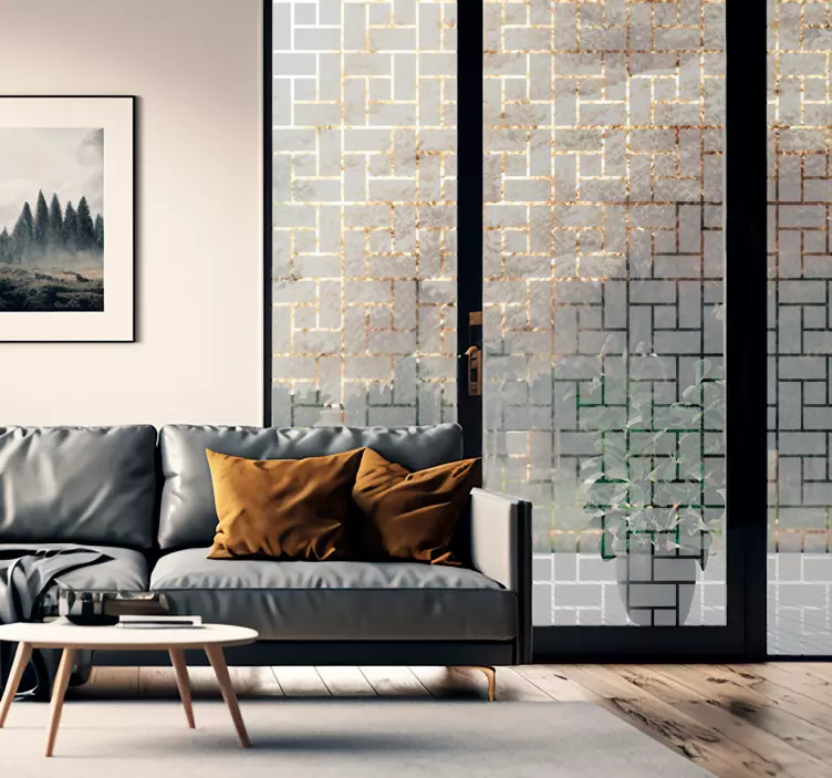 Sticker vitre briques translucides - TenStickers