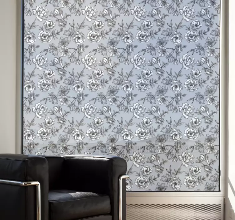 stickers vitrine fleurs translucides - TenStickers