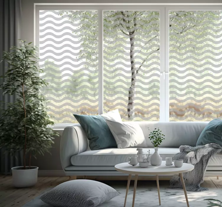 Sticker vitre ondes translucides - TenStickers