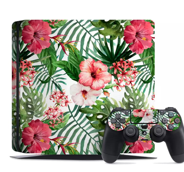 Sticker Fleur Skin PS4 Forêt Tropicale - TenStickers