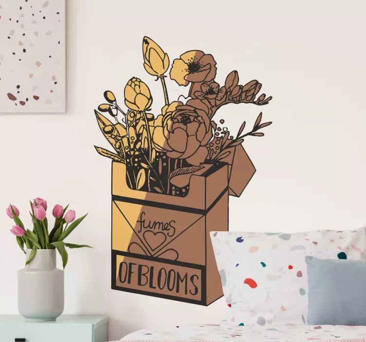 Sticker fleurs et plantes composition florale en boîte - TenStickers