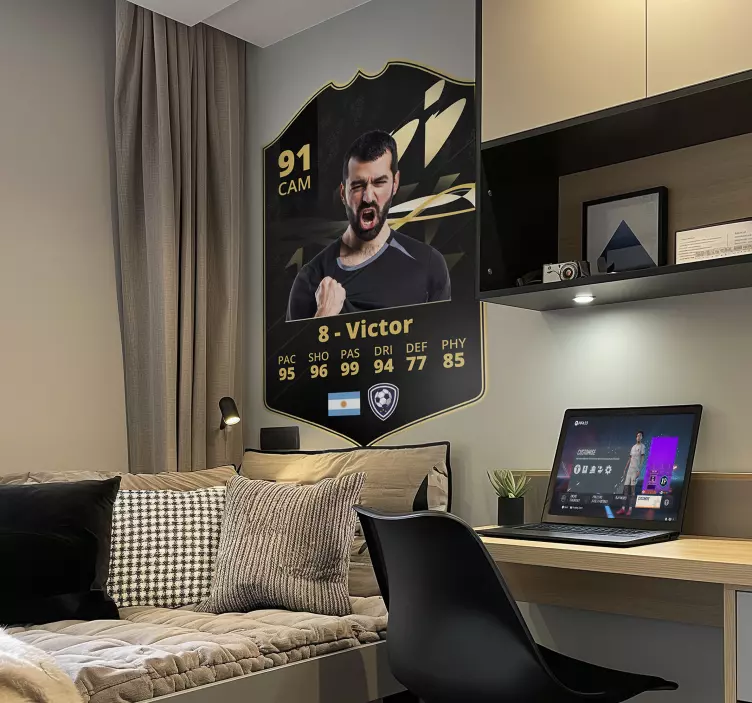 Autocollant football carte noire et or - TenStickers