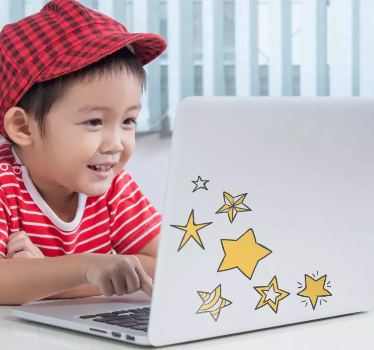 Sticker ordinateur portable motif étoiles - TenStickers