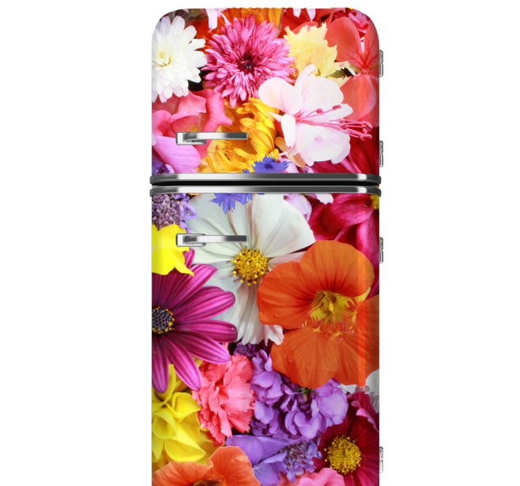 Sticker frigo fleurs couleurs - TenStickers