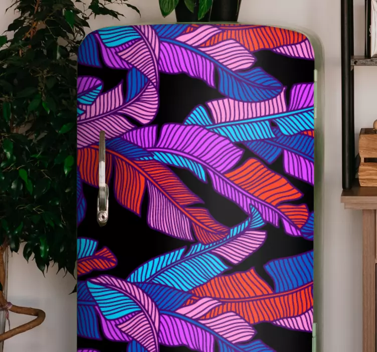 Sticker frigo motif de feuille vibrant - TenStickers