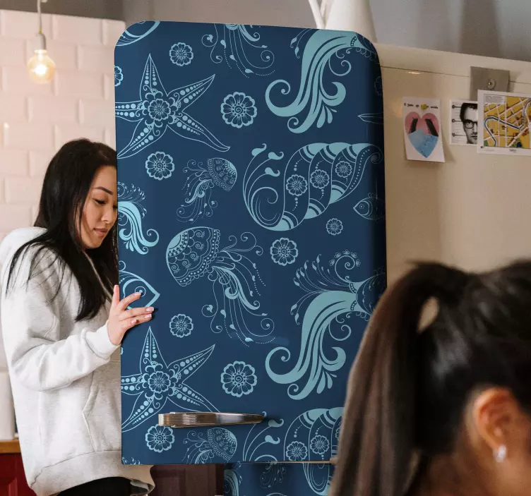 Sticker frigo vie marine océanique - TenStickers