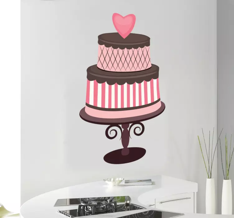 Sticker cuisine gâteau romantique - TenStickers