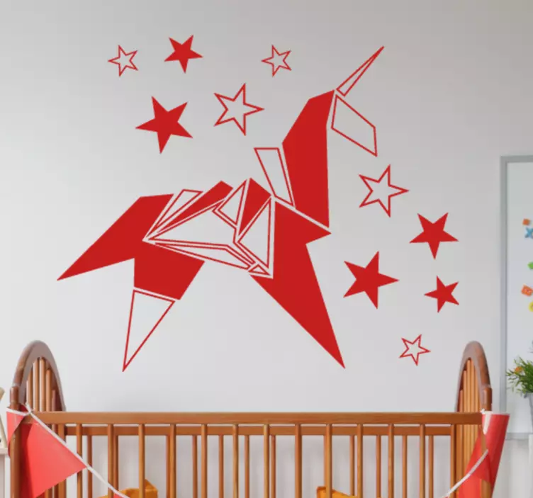 Sticker géométrique licorne étoiles - TenStickers