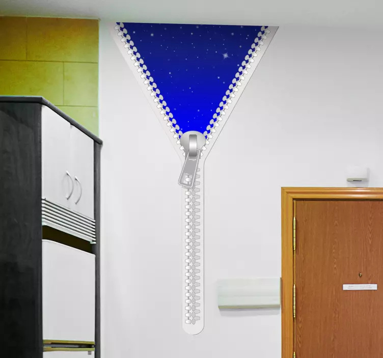 Sticker 3D Fermeture Eclair Nuit Etoilée - TenStickers