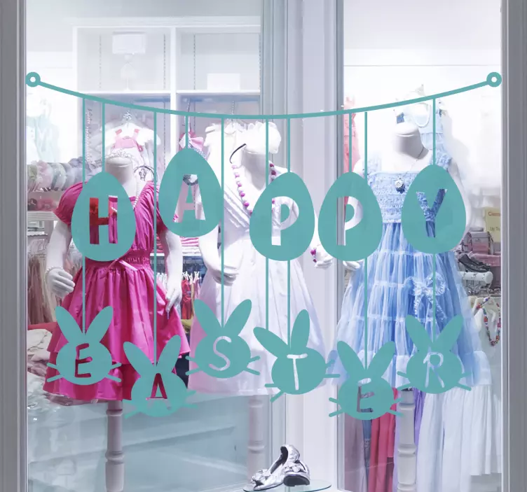 Sticker happy easter ligne - TenStickers