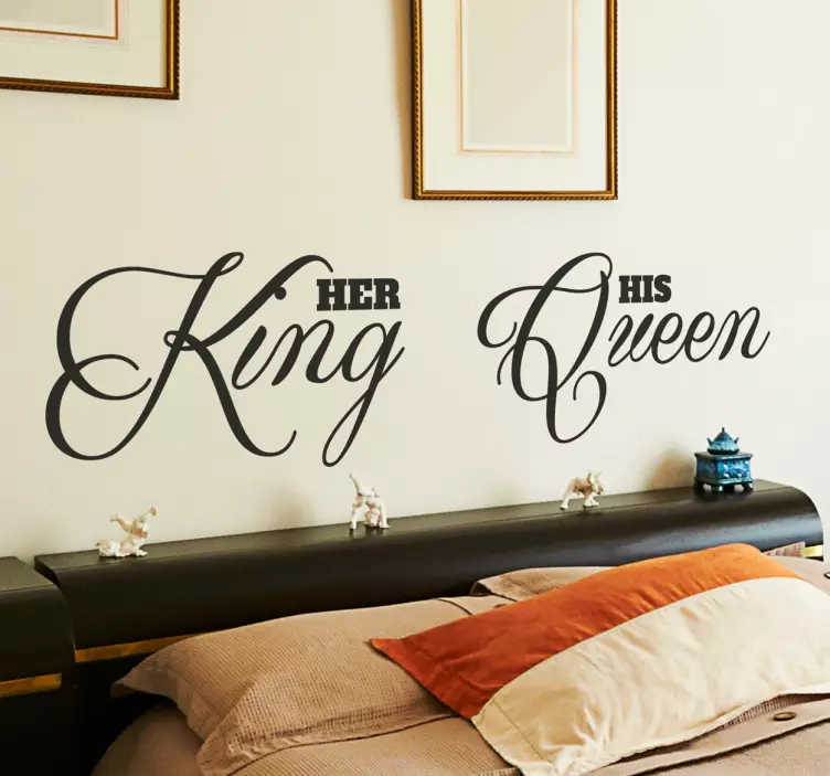 Sticker her king his queen - TenStickers