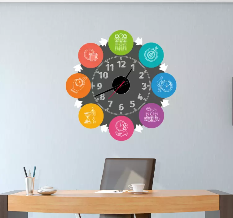 Sticker horloge montre circulaire - TenStickers
