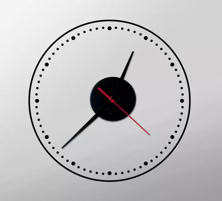 Horloge Sticker Noir incroyablement simple conçu - TenStickers