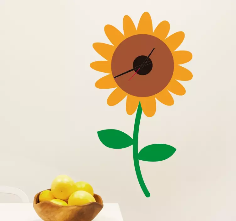 Sticker horloge tournesol - TenStickers