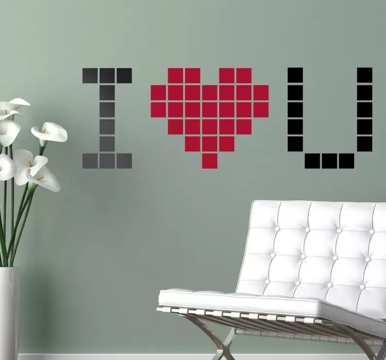 Sticker mural texte i love you - TenStickers