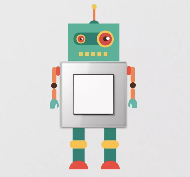 Sticker interrupteur robot amusant - TenStickers