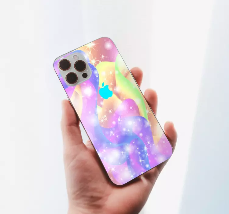 Sticker iphone vagues de couleurs étincelantes - TenStickers