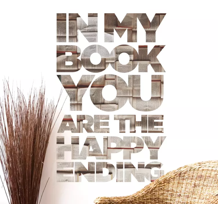 Sticker Littérature Happy Ending - TenStickers