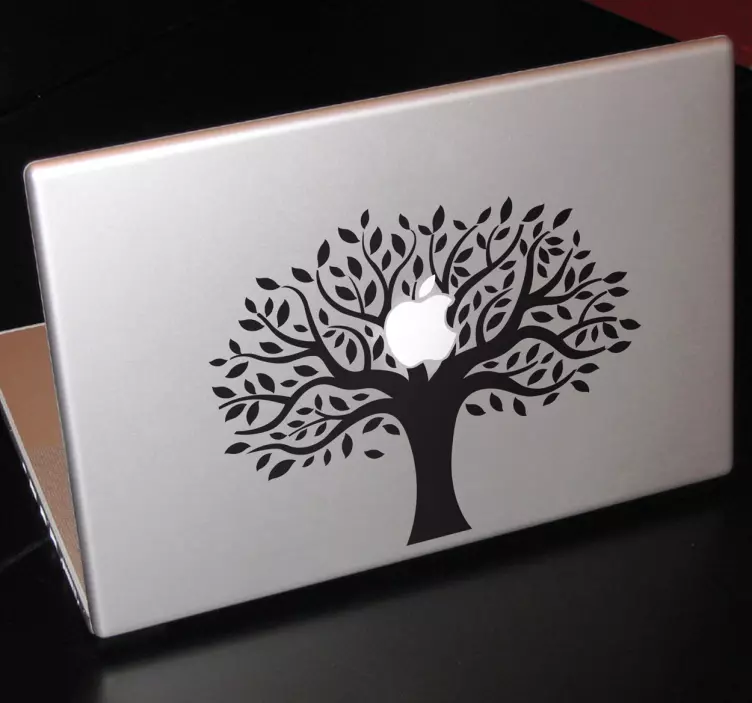 Sticker mac apple arbre monochrome - TenStickers