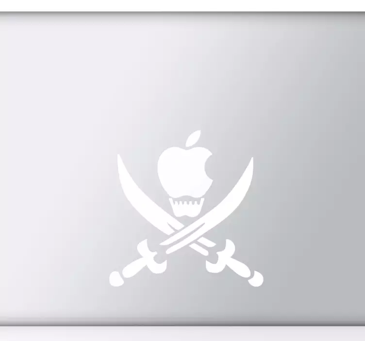 Sticker mac apple silhouette pirate - TenStickers