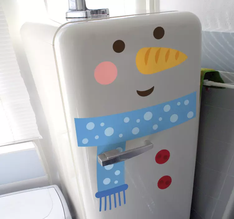 Sticker Noël Bonhomme de Neige Frigorifique - TenStickers
