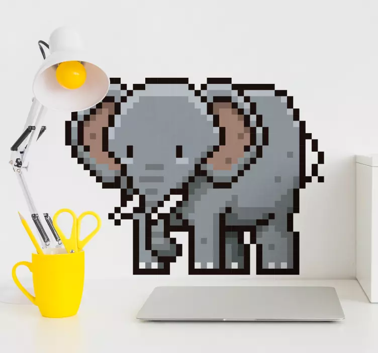 Sticker Maison éléphant pixel - TenStickers