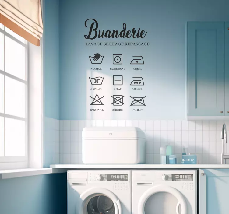 Sticker mural maison icônes de lavage à laverieIcônes de lavage e - TenStickers