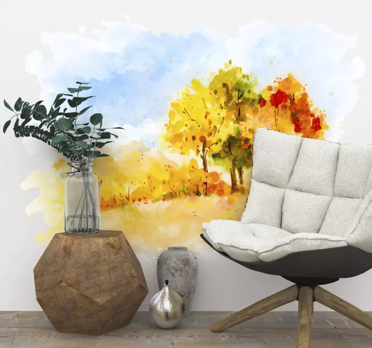 Sticker Maison Paysage d'Automne - TenStickers