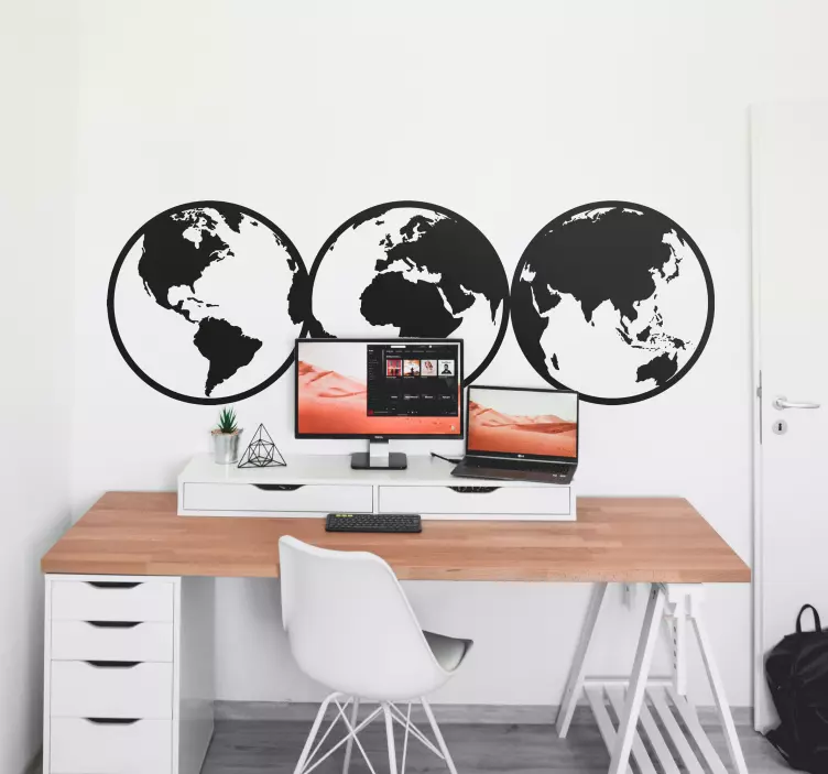 Sticker Carte du Monde Visions du monde - TenStickers