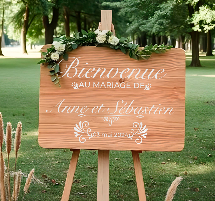 Sticker mariage noms et date personnalisés - TenStickers