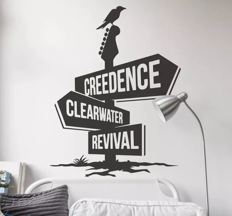 Mât guitare avec groupe rock rock sticker - TenStickers